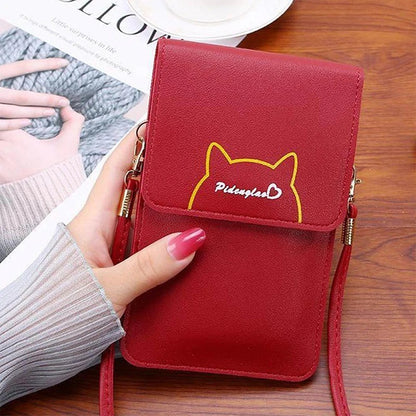 cartera para teléfono con pantalla táctil cruzada para mujer