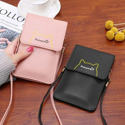 cartera para teléfono con pantalla táctil cruzada para mujer