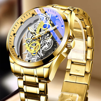 Reloj de Lujo Dorado cuarzo