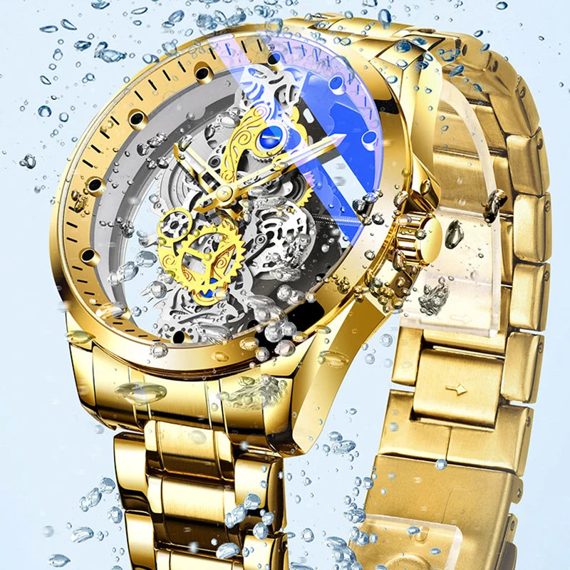 Reloj de Lujo Dorado cuarzo