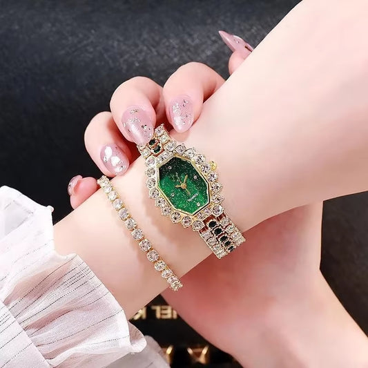 Reloj de pulsera de cuarzo con diamantes de imitación para mujer