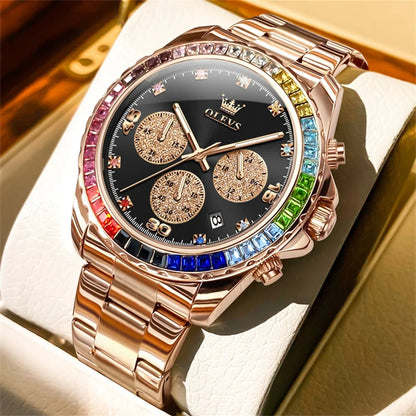 Reloj Arcoiris Diamantado - Para Hombre