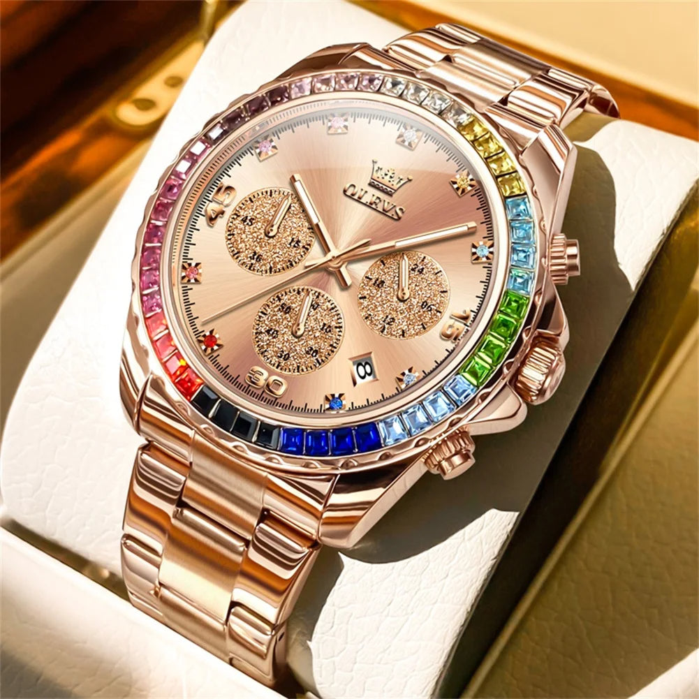 Reloj Arcoiris Diamantado - Para Hombre