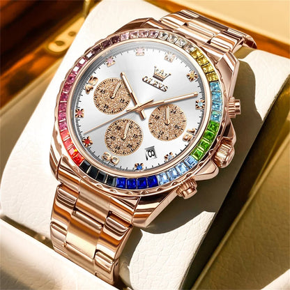 Reloj Arcoiris Diamantado - Para Hombre