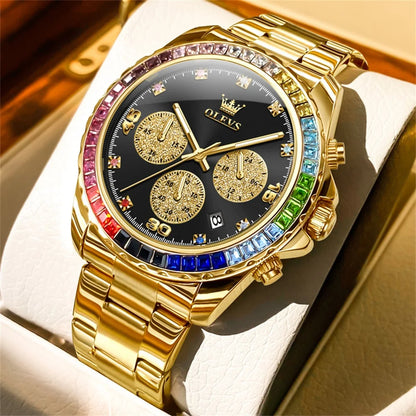 Reloj Arcoiris Diamantado - Para Hombre