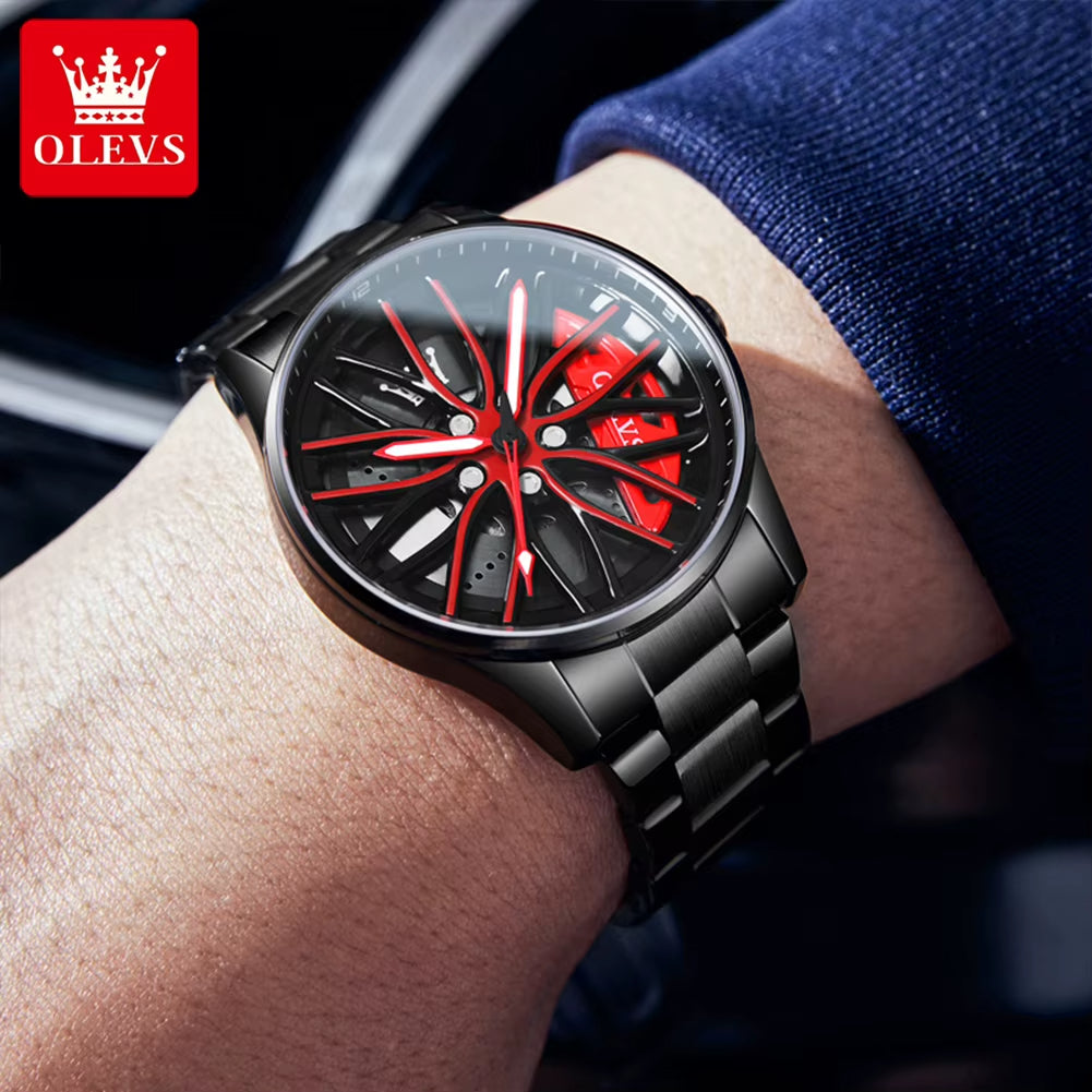 Reloj Diseño Rueda de Coche de Lujo